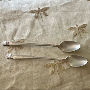 Pair of Vintage Holmes & Edwards Silverplate Danish Princess Iced Tea Spoons.